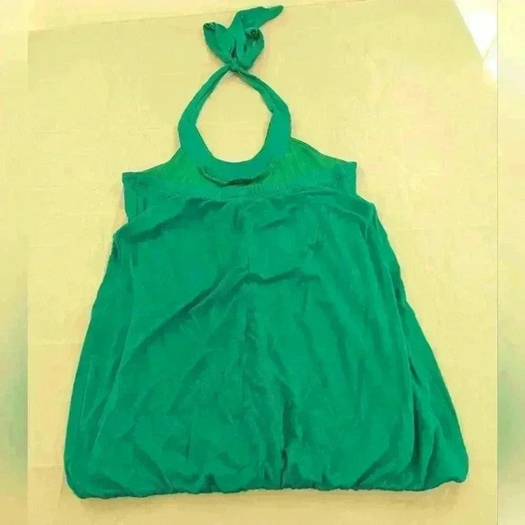 Studio Y Teal Women's Size Small Teal Halter Top With Beaded Neckline Tie Neck - Picture 8 of 13